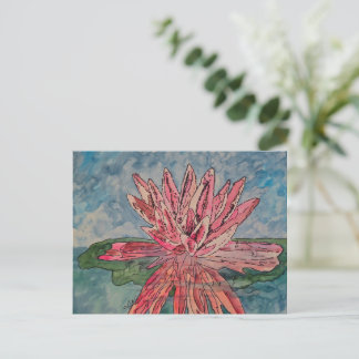 Rosa Seerose Postkarte