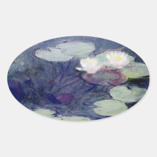 Rosa Seerosen: 1897-99 von Monet Ovaler Aufkleber