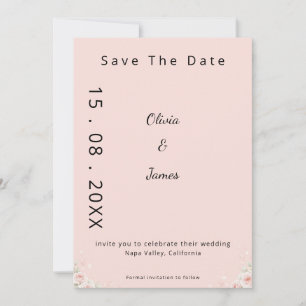 Rosa Seidene Rosa Geflüsterte Peta Moderne Schrift Save The Date