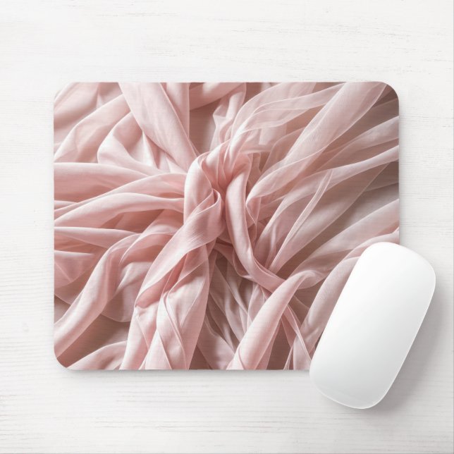 Rosa Seidenstoff Drehung Design Mousepad (Mit Mouse)