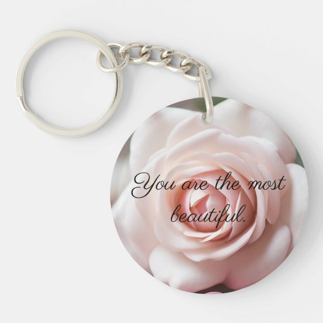 Rosa Selfesteem Booster Acrylischer Schlüsselanhän Schlüsselanhänger (Vorderseite)