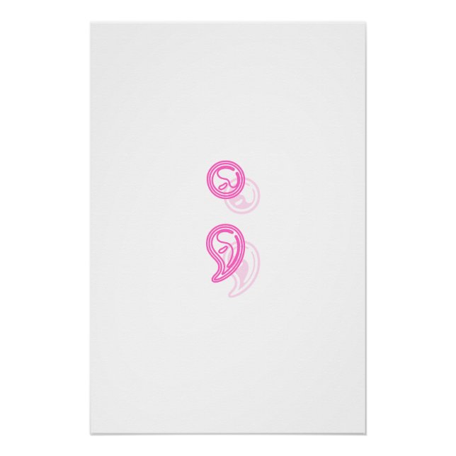 Rosa Semikolon-Schattenposter Poster (Vorderseite)