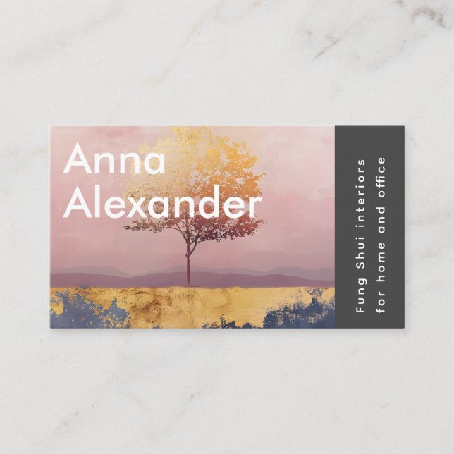 rosa Serenity Design 6 Visitenkarte (Vorderseite)