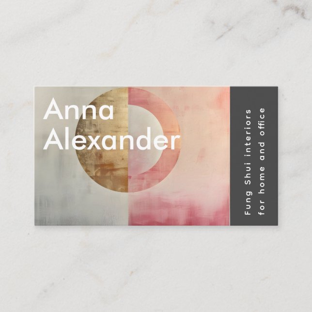 rosa Serenity Design 7 Visitenkarte (Vorderseite)