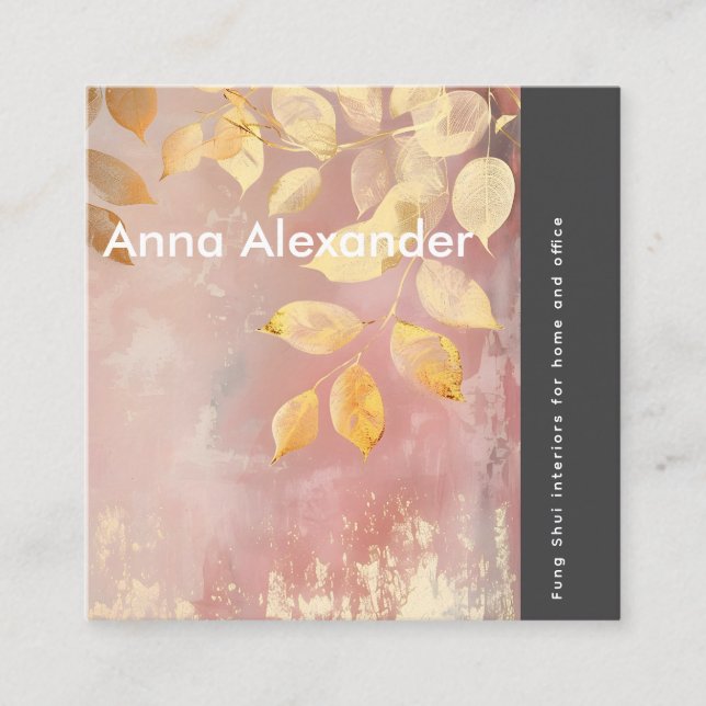 rosa Serenity Design 9 Quadratische Visitenkarte (Vorderseite)