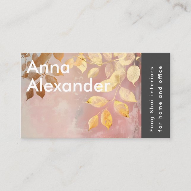rosa Serenity Design 9 Visitenkarte (Vorderseite)