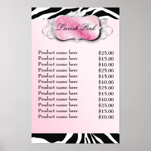 rosa Servierplatte311-lavish zebra-Preisliste Poster