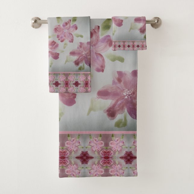 Rosa Shabby Chic Badhandtuch Set (Insitu)