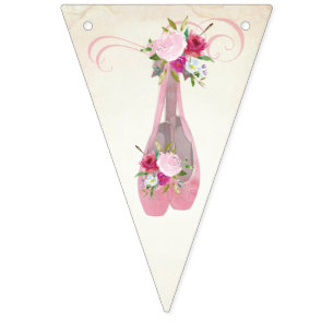 Rosa Shabby Chic Blumenballett Slippers Wimpelkette