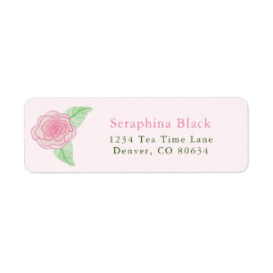Rosa Shabby Chic Rose Rücksendeadresse