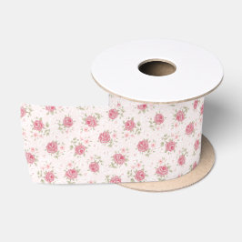 Rosa, Shabby Chic, Vintag, mit Blumen, Satinband