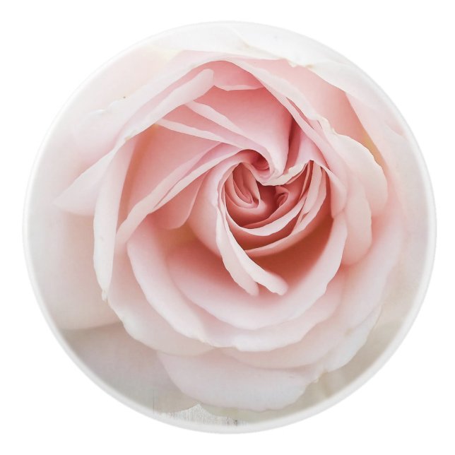 Rosa Shabby Chic Weiß Holz Bauernhof Blumen Keramikknauf (Vorderseite)