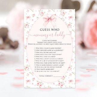 Rosa Shabby-Schleife Baby Shower Mommy oder Daddy