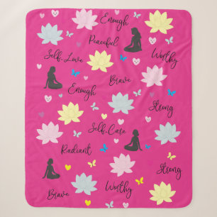 Rosa Sherpa-Decke Lotusblumen & Inspiration Sherpadecke
