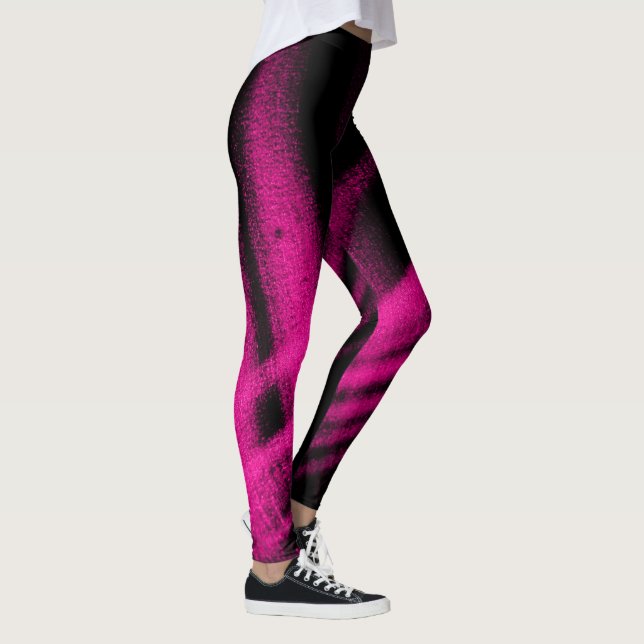 Rosa Shimmer bedruckte Damen Leggings (Rechts)