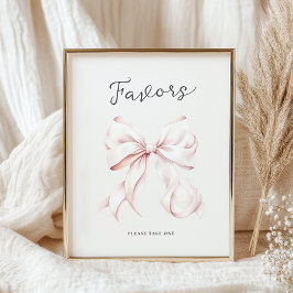 Rosa Sie bindet die Tafelsigne der Knotenfavoriten Poster