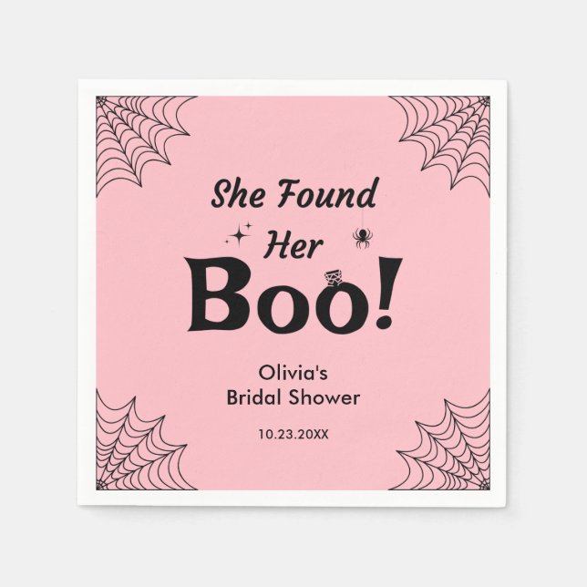 Rosa Sie fand ihr Brautparty zu Halloween Serviette (Vorderseite)