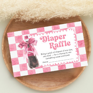 Rosa Sie ist bereit, Baby Shower Windel-Raffelkart Begleitkarte