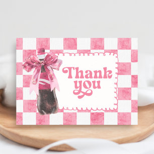Rosa Sie ist bereit, Baby Shower zu bekommen Dankeskarte