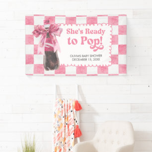 Rosa Sie ist bereit, Baby Shower zu platzen Banner