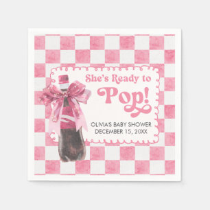 Rosa Sie ist bereit, Baby Shower zu platzen Serviette