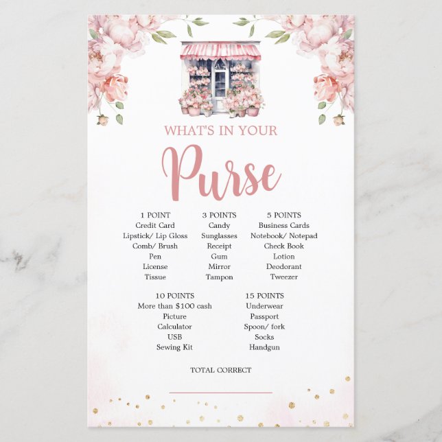 Rosa Sie ist vom Brautparty Purse Game weg (Vorderseite)