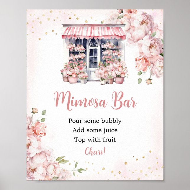 Rosa Sie ist vom Markt Brautparty Mimosa Bar Poster (Vorne)