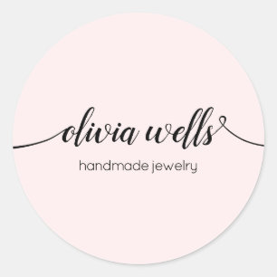 Rosa Signature Script Klassischer Rundsticker Runder Aufkleber