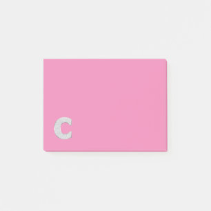 Rosa Silber Buchstabe C Post-it Klebezettel