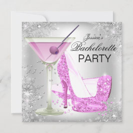 Rosa Silber High Heel Shoes Junggeselinnen-Abschie Einladung