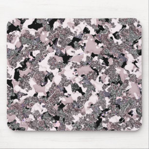 Rosa Silber & Schwarze Schönheit Gloss Glamour Glo Mousepad