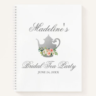 Rosa silberne Brautparty-Teeparty-Geschenkliste Notizbuch