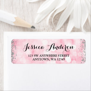Rosa silberne Imitat-Glitzer-Lichter