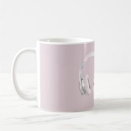 Rosa silberne Ohrhörer Kaffeetasse