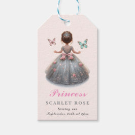 Rosa silberne Prinzessin-Kröte Geburtstagsparty Ma Geschenkanhänger