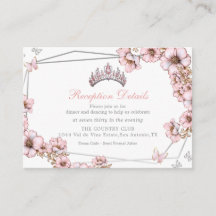 Rosa silberne Tiara-Schmetterlings-Einschlusskarte