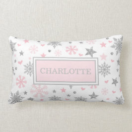 Rosa silbernes lendenkissen