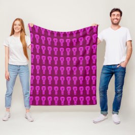 Rosa Silhouette Djembe Drum Pattern Lila Fleecedecke