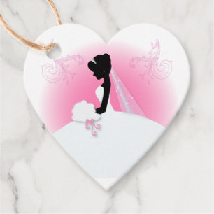 Rosa Silhouette Team Braut Junggeselinnen-Abschied Geschenkanhänger