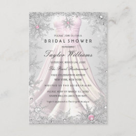 Rosa Silver Jewel Snowflake Brautparty Kleid RSVP Karte