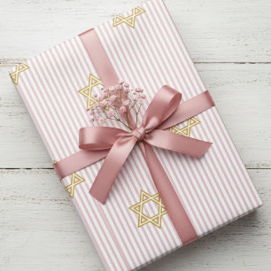 Rosa Simchat Bat Brit Bat Jüdisches Baby Mädchen Geschenkpapier