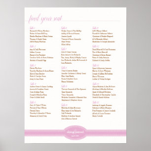 Rosa Sitzkarte, Caroline Wedding Collection Poster