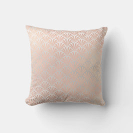 Rosa Skalen Weiß Grau Art Deco Geometrie Muscheln Kissen