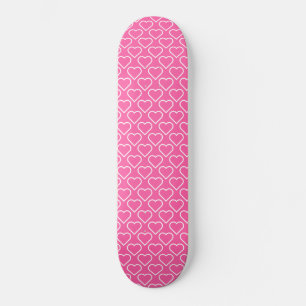 Rosa Skateboard mit Herz - Ihre Farben oder Text