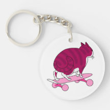 Rosa Skateboarding Cat Funny and Bye Text