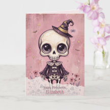 Rosa Skelett Halloween Süß Gothic Pinkoween  