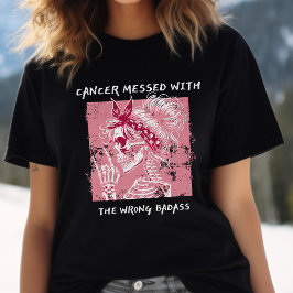 Rosa Skelett-Shirt, aufklappbares Krebsbekämpfen Tri-Blend Shirt