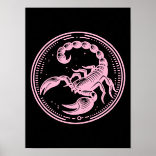 Rosa Skorpion Astrologie Zodiac Sign Skorpio Poster