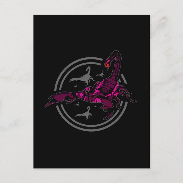 Rosa Skorpion Postkarte (Vorderseite)