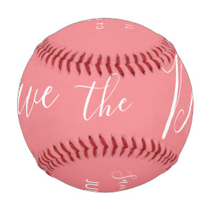 Rosa Skript Herz Save-the-Date-Karten  Baseball